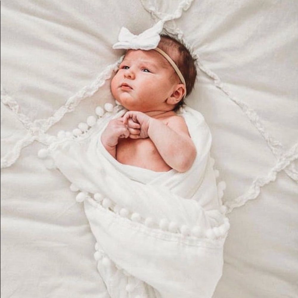 Beautiful Swaddle Muslin Pom Pom